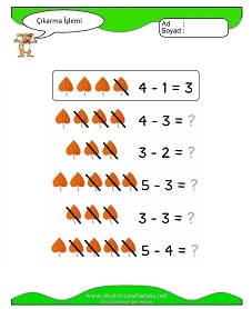 Çıkarma İşlemi Çalışma Sayfaları